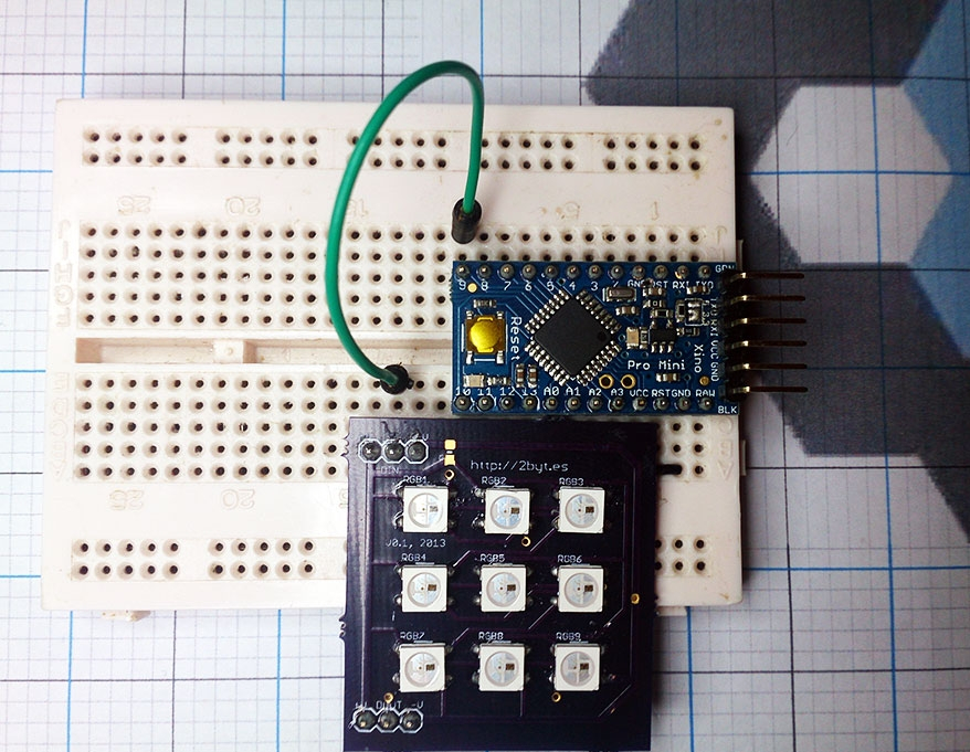 9-LED Pixel Square with Arduino Compatible