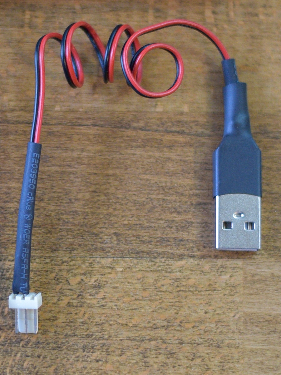 3-pin PC fan connector to USB adapter cable