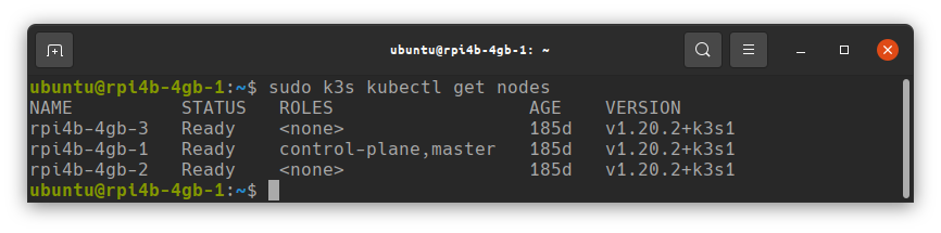 k3s kubectl get nodes